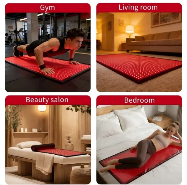 REDSKY Large Red Light Therapy Pad 660nm Red Light 850nm NIR Full Body Therapy Mat Fabric Material Model AD-D180-200 for Yoga image 6