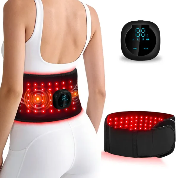 Portable 108LEDs Red Light Therapy Belt with Vibration Massage Wireless Rechargeable 660nm 850nm Full Body image 1