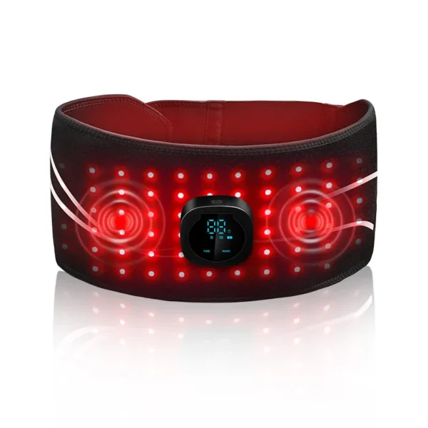 Portable 108LEDs Red Light Therapy Belt with Vibration Massage Wireless Rechargeable 660nm 850nm Full Body image 3