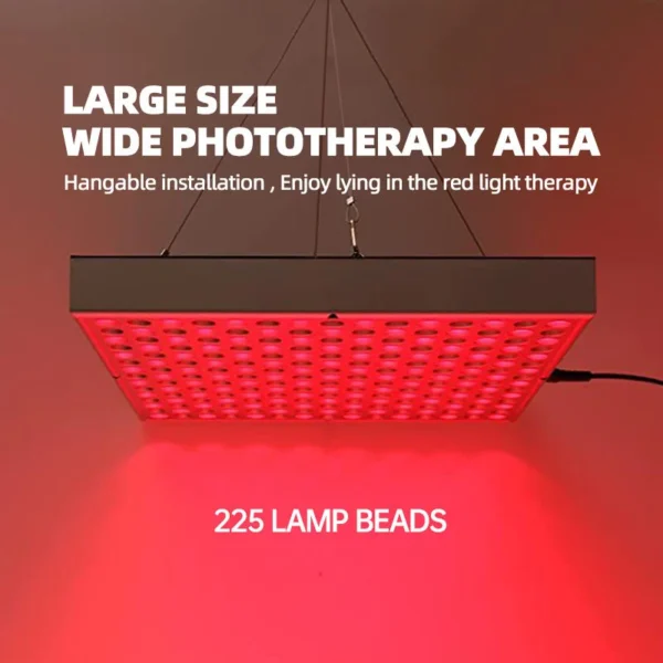 New Healthy 225 LEDs 660nm 850nm Adjustable Floor Stand Hanging Rope and Desktop Stand Portable 45W Red Light & Infrared Panel image 6