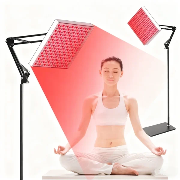 New Healthy 225 LEDs 660nm 850nm Adjustable Floor Stand Hanging Rope and Desktop Stand Portable 45W Red Light & Infrared Panel image 1