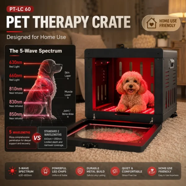 GLPE Red Light Therapy Chamber Dog Cat Cage Veterinary Near Infrared Device for Dogs Cats Wellness Device Health Care OEM image 3