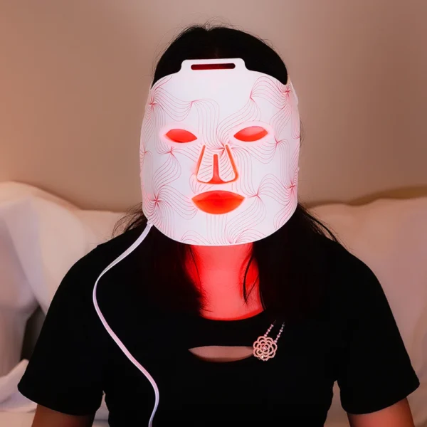 SGROW Mdsap 510k App Remote Control Led Face Facial Mask 415/590/660/850nm Led Infrared Blue Red Light Therapy Mask image 2