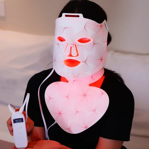 Custom LOGO 850nm Skin Care Best Near Infrared Nir Photon Silicon Led Face Facial Mask Neck Red Light Therapy Beauty Mask image 2