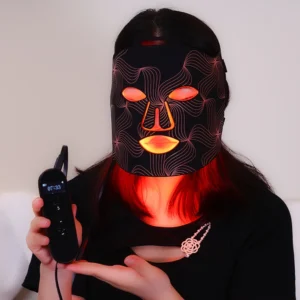 SGROW Mdsap 510k App Remote Control Led Face Facial Mask 415/590/660/850nm Led Infrared Blue Red Light Therapy Mask